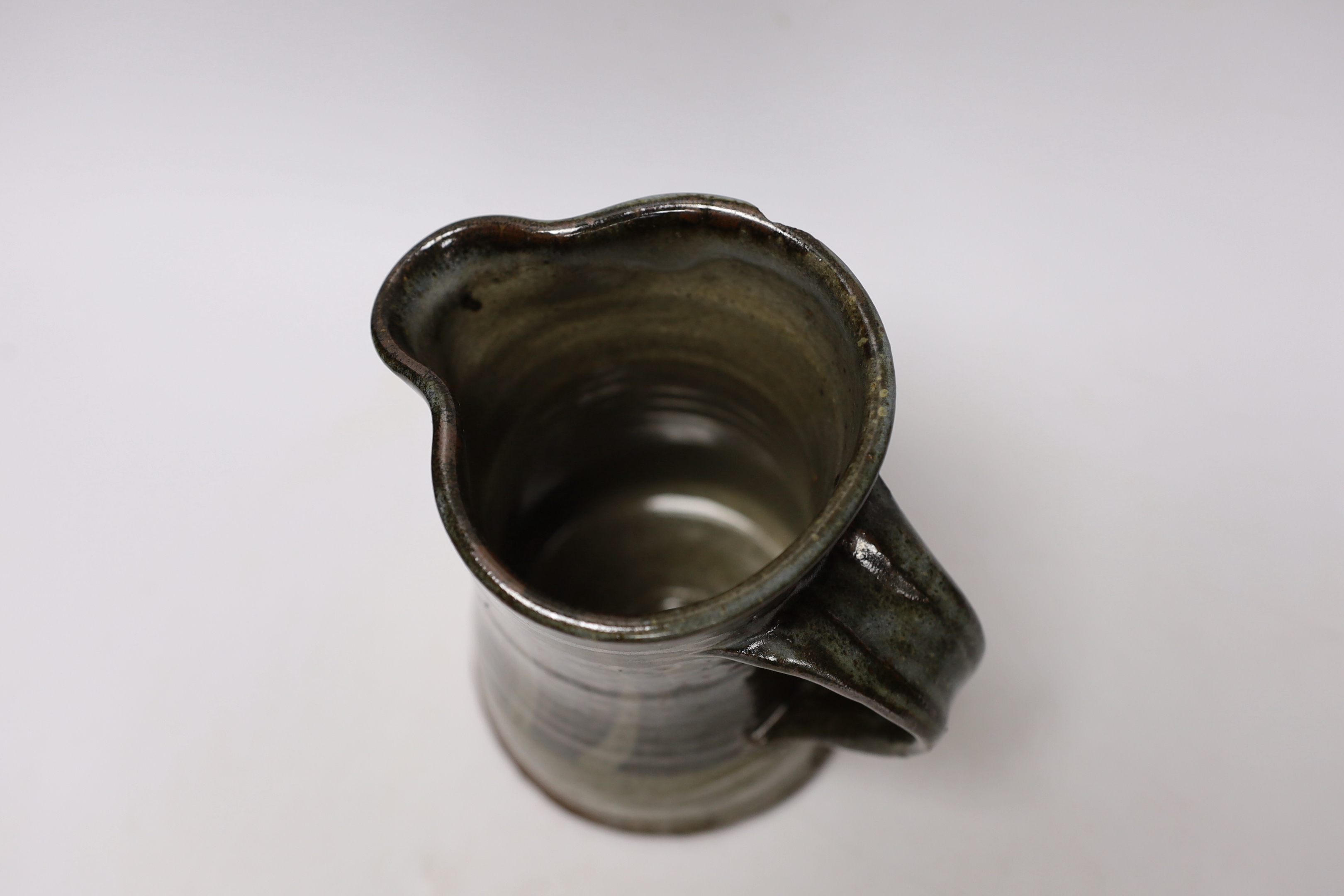 A David Leach Studio jug, 17cm